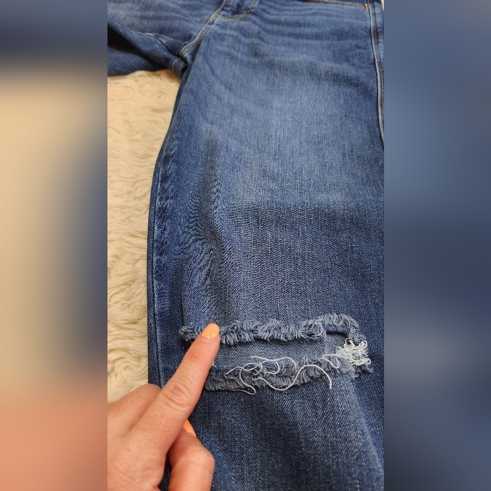 FRAME Denim Women's Le Sylvie Crop High Rise Straight Leg Jeans Sz 26 Distressed - Picture 14 of 15